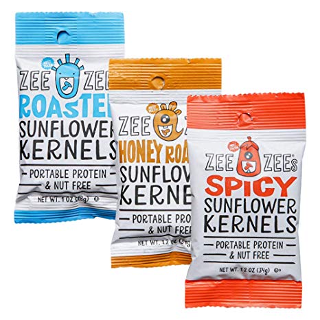 Zee Zees Variety Pack Sunflower Kernels, Honey Roasted, Roasted Salted, & Spicy, 1 oz, 48 pack