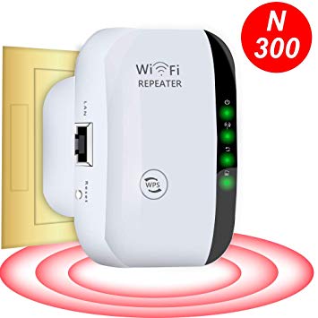 WiFi Range Extender 300 Mbps with WPS Internet Signal Booster - Wireless WiFi Repeater with 2.4GHz Band Amplifier Covering Whole Smart Home