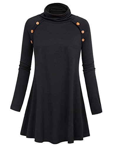 GRACE KARIN Womens Long Sleeve Button Embellished Tunic Tops Blouse CLAF0270