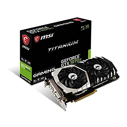 MSI Gaming GeForce GTX 1070 Ti 256-Bit 8GB GDDR5 VR Ready DirectX 12 SLI Support Graphics Card (GTX 1070 TI TITANIUM 8G)