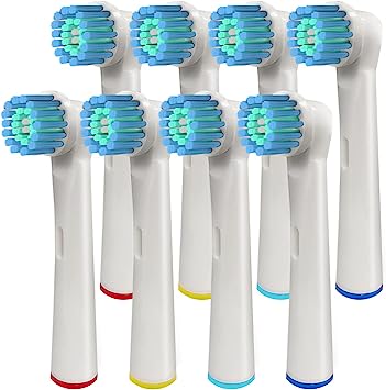 Toothbrush Replacement Heads Compatible with Oral B Braun, Pk of 8 Best Professional Brush Heads for Oralb Kids, Soft, Sensitive, Triumph, Pro 1000