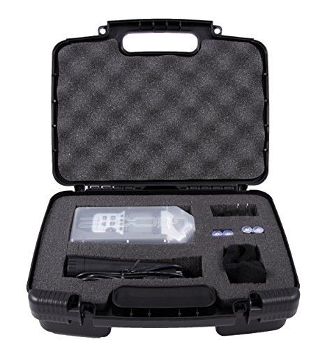 CASEMATIX Portable Recorder Carrying Travel Hard Case w/ Dense Foam fits ZOOM H1 , H2N , H5 , H4N , H6 , F8 , Q8 Handy Music Recorders , Charger , Mic Tripod Adapter and Accessories