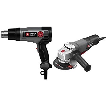 PORTER-CABLE PC1500HG 1500-Watt Heat Gun with 7-Amp 4-1/2-Inch Angle Grinder/Cut Off Tool