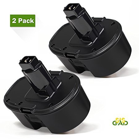SISGAD 3000mAh Ni-MH for Dewalt 18v XRP Replacement Battery DC9096 Power Tool Cordless Drill 18-Volt Battery (2 Packs )