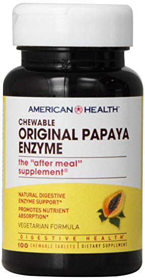 American Health Probiotic Enzyme, Original Papaya, 100 Count