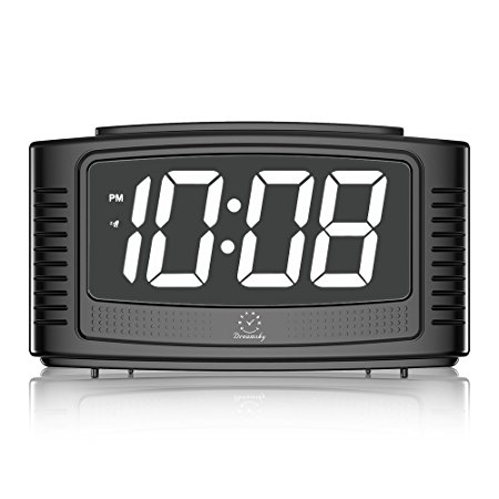 DreamSky Little Digital Alarm Clock With Snooze , 1.2" Clear Led Digit Display With Dimmer, 2 Level Alarm Sound Optional , Simple Outlet Powered Alarm Clock With Battery Backup