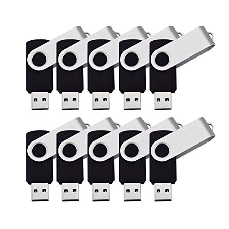 KEXIN 10 Pack 32GB USB Flash Drives 32 GB USB Drives Thumb Drive Jump Drive Storage Flash Drive Memory Stick Zip Drive, Black