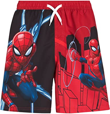 Marvel Boys’ Spider-Man Swim Trunks - Quick Dry Bathing Suit Shorts (4-12)