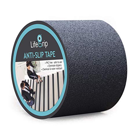Anti Slip Traction Tape, 4 Inch x 30 Foot - Best Grip, Friction, Abrasive Adhesive for Stairs, Tread Step, Indoor, Outdoor, Black (Tape Only)