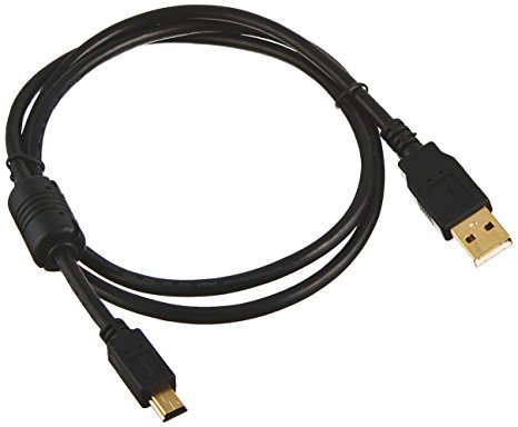 Monoprice 3-Feet USB 2.0 A Male to Mini-B 5pin Male 28/24AWG Cable with Ferrite Core (Gold Plated) (105447)