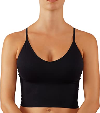 ROUGHRIVER Women's Crop Top Yoga Bra CRIS Cross Strapy Back Removable Padding Cami