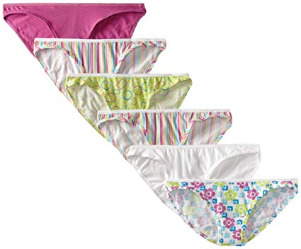 Fruit of the Loom Women's 6 Pack Cotton Low Rise Bikini Panties