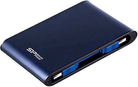 Silicon Power 1TB Type C USB 3.0 Rugged Armor A80 Military-Grade Shockproof/IPX7 Waterproof/Dustproof/Pressure-Resistant 2.5" Portable External Hard Drive for PC and Mac-Blue