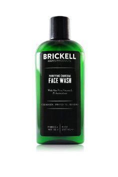 Brickell Men's Products Purifying Charcoal Face Wash, 8 Ounce