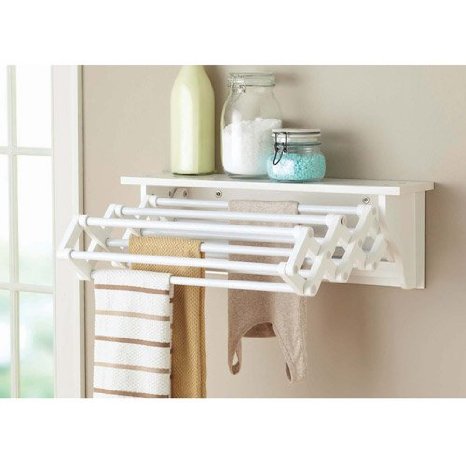 Better Homes and Gardens Wall-Mounted Drying Rack, White