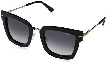 Tom Ford FT0573 01B Shiny Black Lara Square Sunglasses Lens Category 2 Size 52m