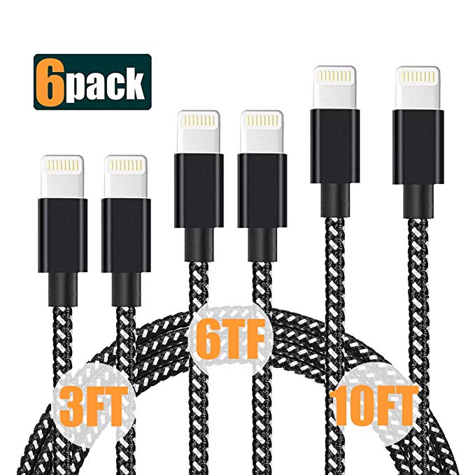 JR TECHNIK Lightning Cable, iPhone Charger Nylon Braided Fast Charging & Syncing Cords Compatible with iPhone XR XS 8 7 6 5 and More