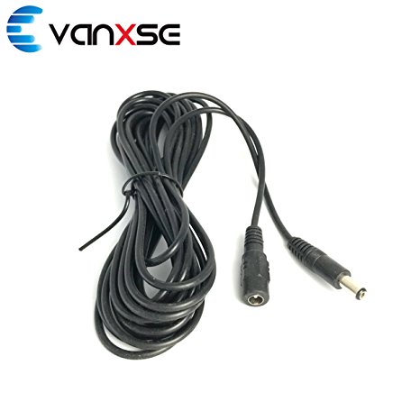 Vanxse®cctv 5m(15ft) 2.1x5.5mm Dc 12v Power Extension Cable for Cctv Security Cameras Ip Camera Dvr Standalone