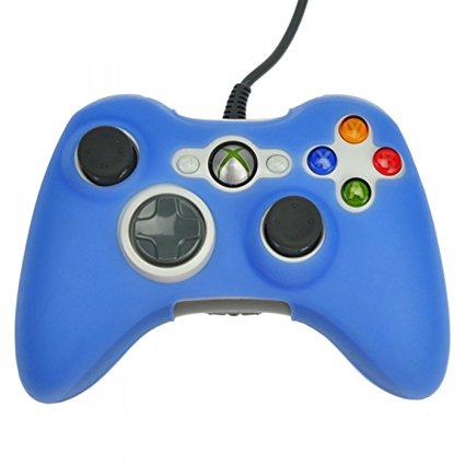HDE Xbox 360 Silicone Wireless Controller Skin Protective Rubber Case Cover for Microsoft Xbox 360 Game Pad (Blue)