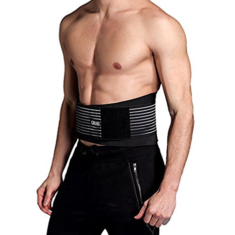 Cotill Lumbar Lower Back Brace and Support Belt By 8 stable Splints for Back Pain Relief - Dual Adjustable Straps and Breathable Mesh Panels