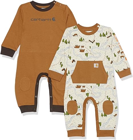 Carhartt baby-boys Long-sleeve Footless Jumpsuit Onesie Two-pack