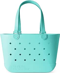 Simple Modern Beach Bag Rubber Tote | Waterproof Large Tote Bag with Zipper Pocket for Beach, Pool Boat, Groceries, Sports | Getaway Bag Collection | Ocean Water