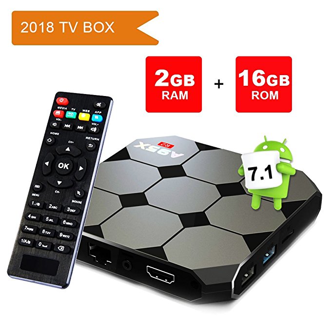 Android TV Box 7.1.2, Smart A95 R2 2GB Ram 16GB with Amlogic S905w Quad Core 2.4G Wifi 4K HD Support, IR Remote