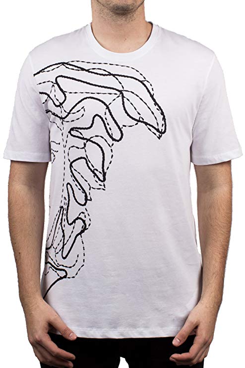 Versace Collection Men's Cotton Medusa Logo Graphic Crew Neck T-Shirt White