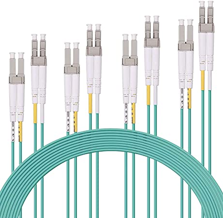 Fiber Patch Cable - LC to LC OM3 10Gb/Gigabit Multi-Mode Jumper Duplex 50/125 LSZH Fiber Optic Cord for SFP Transceiver, Computer Fiber Networks and Fiber Test Equipment, 3-Meter(10ft, 4-Pack)