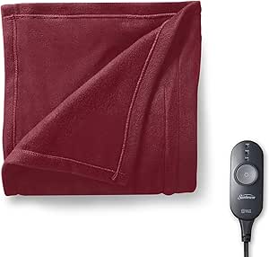 Sunbeam Royal Ultra Cabernet Heated Personal Throw Blanket Cozy-Warm Adjustable 4-Heat Settings