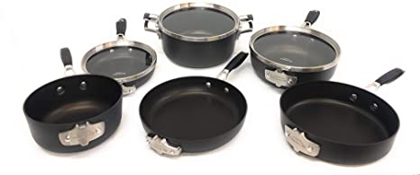 Select by Calphalon Space Saving Hard Anodized Nonstick Cookware Set, 9 Piece