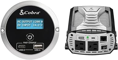 Cobra CPIALCDG1 Remote Controller – Compatible with Cobras Professional Grade Power Inverters & Power 500W Power Inverter, Portable – 500-Watt Car Charger, 2 Grounded AC Outlets