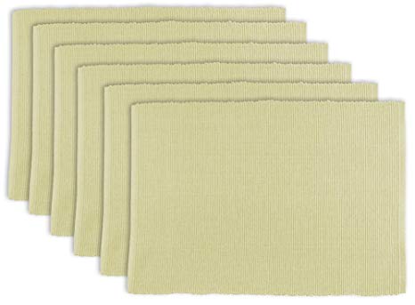 DII 100% Cotton, Ribbed 13x 19 Everyday Basic Placemat Set of 6, Natural