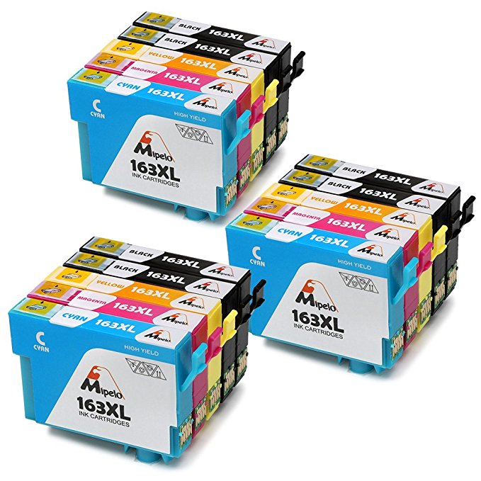 Mipelo 15 x Compatible Epson 16 16XL Ink Cartridge High Yield, Used for Epson Workforce WF-2630 WF-2750 WF-2530 WF-2510 WF-2520 WF-2650 WF-2010 WF-2660 Printer, Identification Model: 163XL