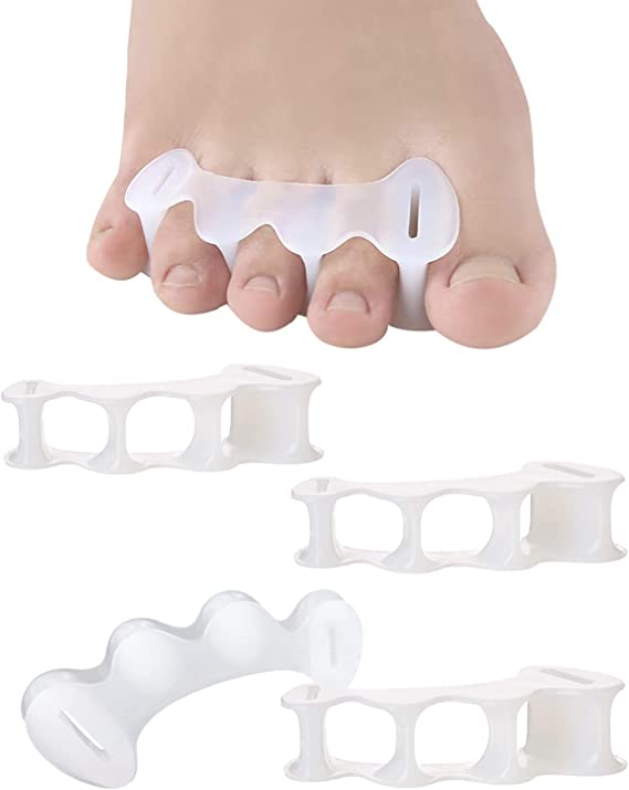 2Pairs Toe Separators Toe Spacers for Women Men to Correct Bunion, Relieve Feet Pain, Foot Alignment, Toe Straighteners for Hammertoes, Plantar Fasciitis (L, Women Shoe Size 13 , Men:11.5 )