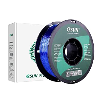 eSUN 1.75mm TPU 95A Flexible 3D Printer Filament 1KG Spool (2.2lbs), Glass Blue