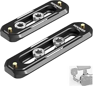 NEEWER 2 Pack Mini NATO Rail Set, 2.4"/60mm & 3"/75mm QR NATO Rail with Safety Pins, 1/4" Screws for NATO Clamp Top Handle Side Handle Camera Cage Monitor Mount, Compatible with SmallRig Cage, UA033