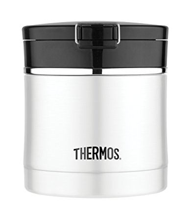 Thermos 10 Ounce Stainless Steel Flip Top Food Jar, Black