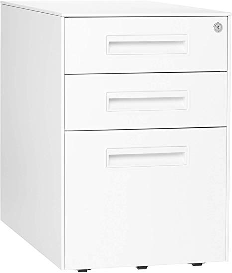 Stockpile Square Mobile 3-Drawer File Cabinet (White)