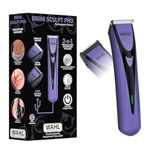 Wahl Bikini Sculpt Pro 2 in 1 USB Rechargeable Lithium-Ion Electric Shaver and Bikini Trimmer for Women - Face, Legs, Underarm, & Pubic Hair Removal Device - Model 3026004