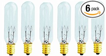 Pyramid Bulbs P64960 25 Watts Tubular Light Bulb for Himalayan Salt Lamps Pack of 6 Bulbs Fits E12 Socket Candelabra Base