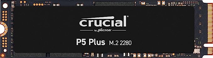 Crucial P5 Plus 1TB PCIe 4.0 3D NAND NVMe M.2 SSD, up to 6600MB/s - CT1000P5PSSD8 Black