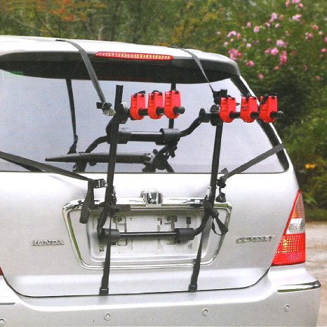 MVPower 3-Bike Trunk Mount Rack, Folding Hitch Mounted Car Bicycle Carrier Hitch Mount Rack