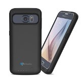 Galaxy S6 Battery Case  Stalion Stamina Rechargeable Extended Charging Case Jet Black24-Month Warranty 3500mAh Protective Charger Case for Samsung Galaxy S6 with Elite Design  LED Charge Indicator Light