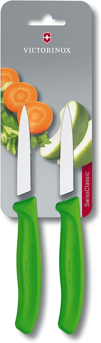 Victorinox Swiss Army Swiss Classic Collection Green 3.25 Inch Paring Knife, Set of 2