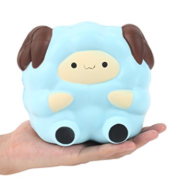 Aolige 5.2" Jumbo Squishies Kawaii Blue Lamb Cream Scented Slow Rising Decompression Squeeze Toys Children Simulation Cute Sheep Toys