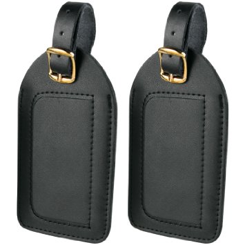 Travel Smart by Conair Leather Luggage Tags, 2 Pack