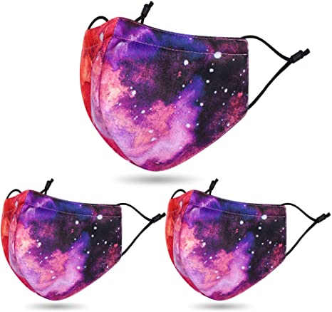 Washable And Reusable_Mask, 3 Pcs_Galaxy Red