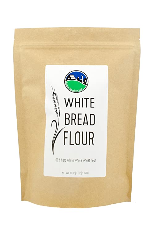 Non-GMO Project Verified Hard White Wheat Berries | 100% Non-Irradiated | Certified Kosher Parve | USA Grown |Identity Preserved (We tell you which field we grew it in) (3 LB Flour | Kraft Bag)