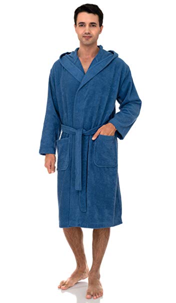 TowelSelections Men’s Hooded Robe, Cotton Terry Cloth Bathrobe